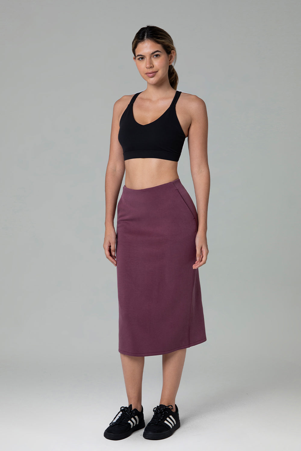 Modal Streamline Midi Skirts w/Pockets