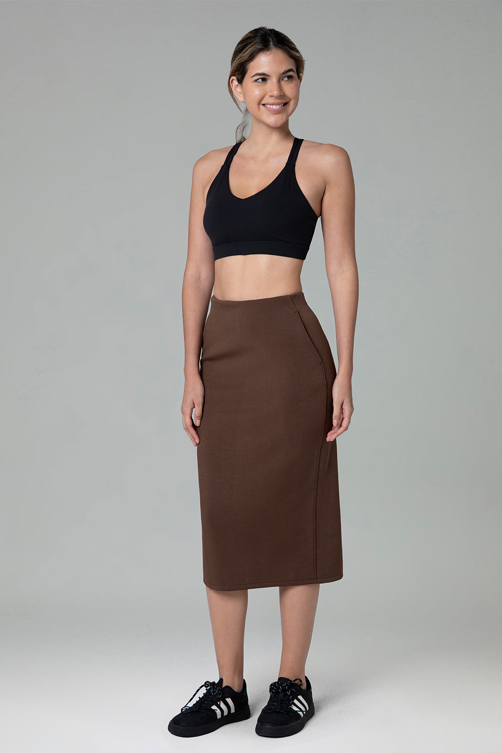 Modal Streamline Midi Skirts w/Pockets