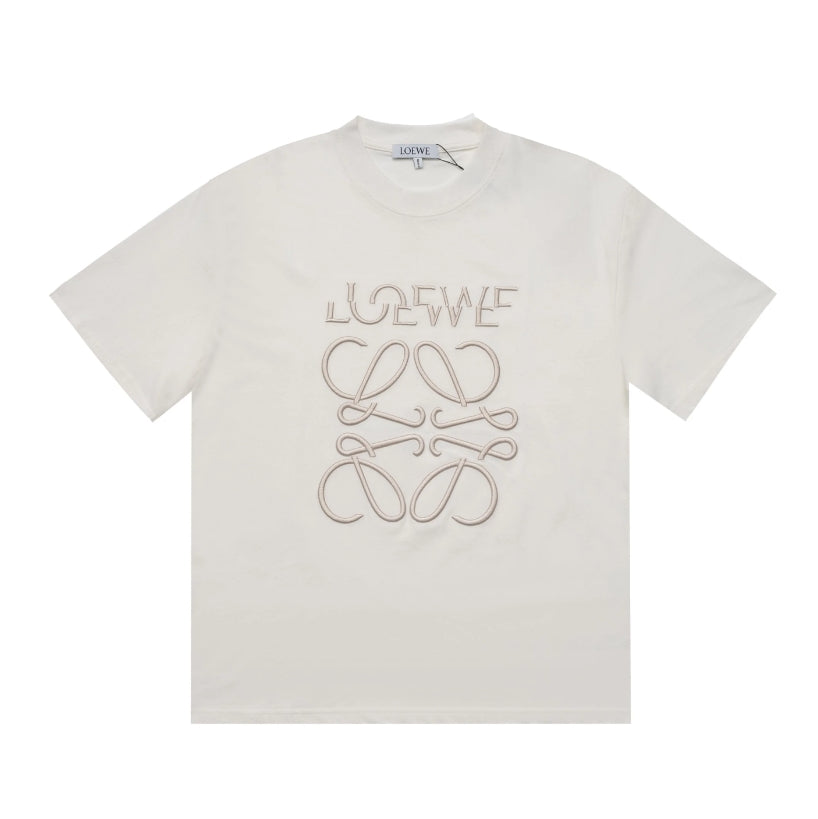 Fashion embroidered round neck cotton T-shirt