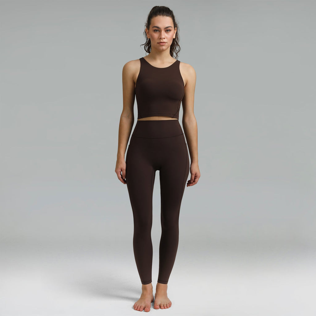 Dreamlux High Waisted No Front Seam Workout Full Length Leggings 28 w/Pockets