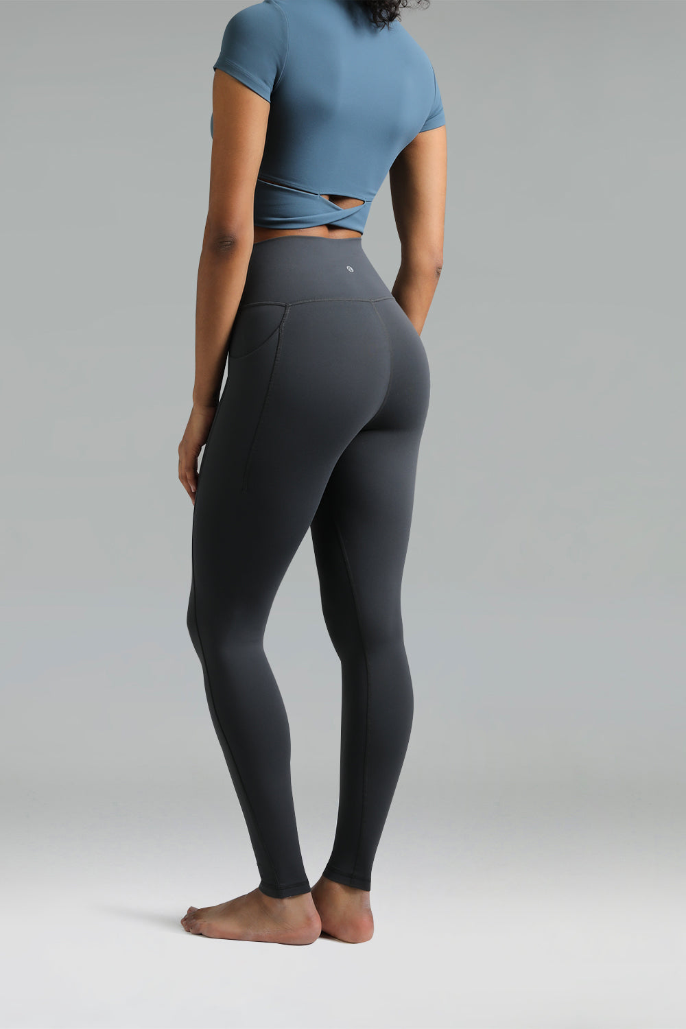 Dreamlux High Waisted No Front Seam Workout Full Length Leggings 28 w/Pockets