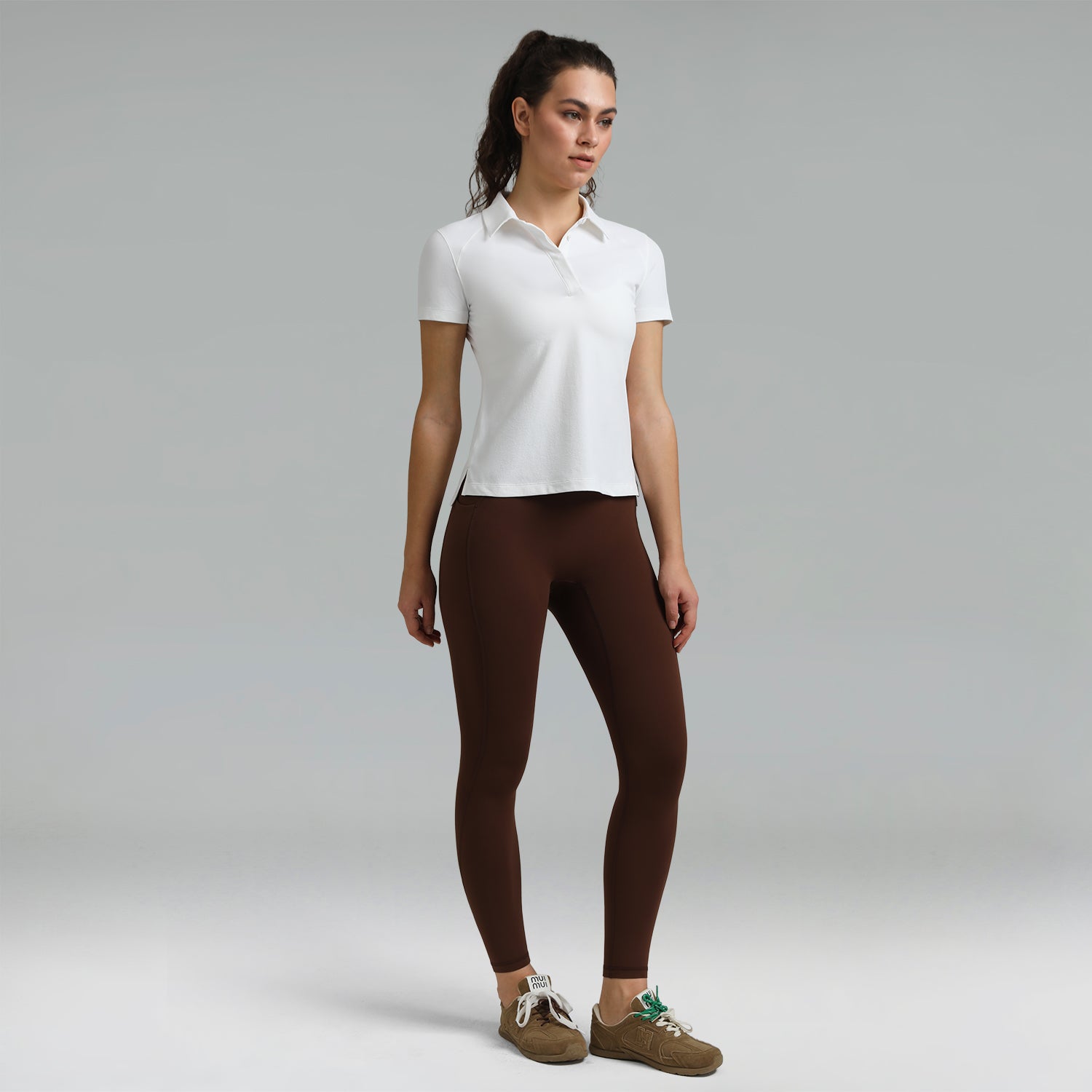 Dreamlux High Waisted No Front Seam Workout Full Length Leggings 28 w/Pockets