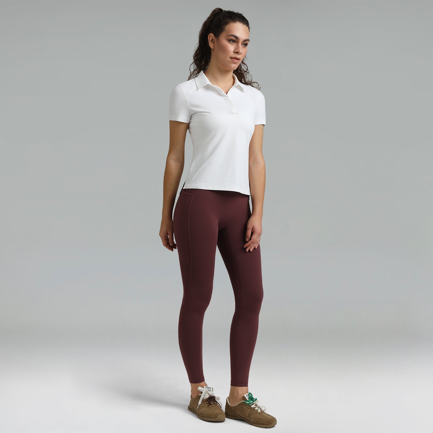 Dreamlux High Waisted No Front Seam Workout Full Length Leggings 28 w/Pockets