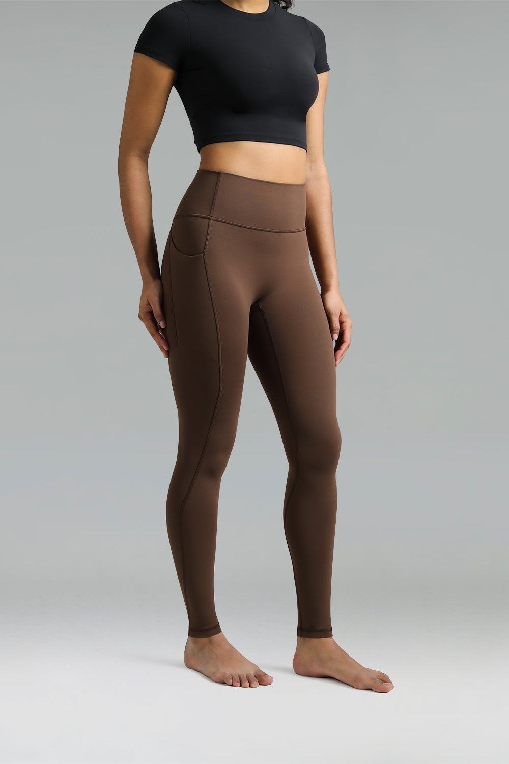 Dreamlux High Waisted No Front Seam Workout Full Length Leggings 28 w/Pockets