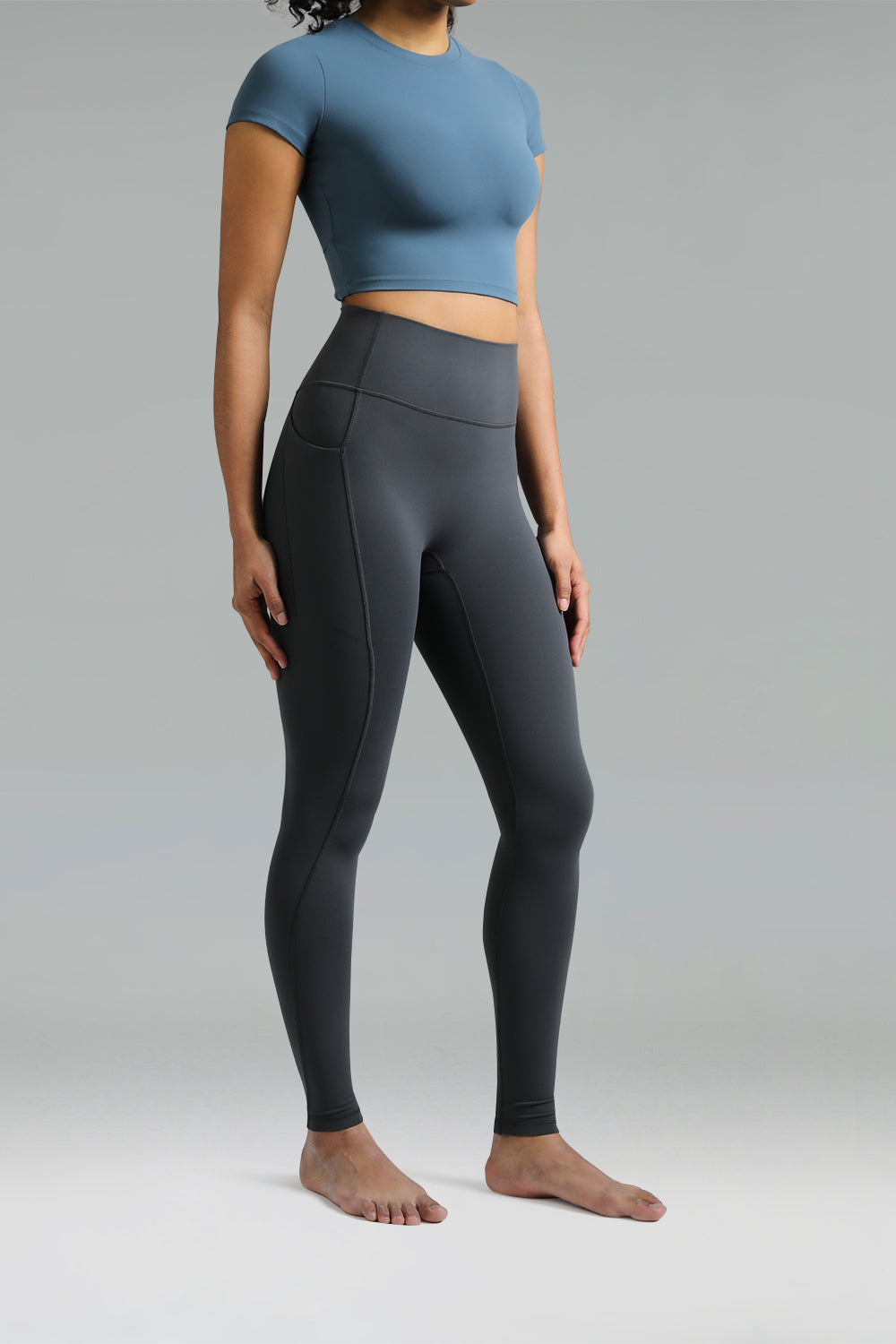 Dreamlux High Waisted No Front Seam Workout Full Length Leggings 28 w/Pockets