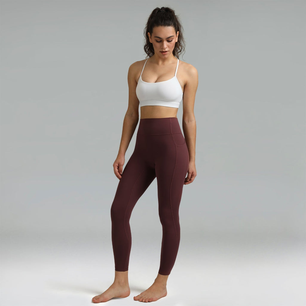 Dreamlux High Waisted No Front Seam Workout 7/8 Leggings w/Pockets