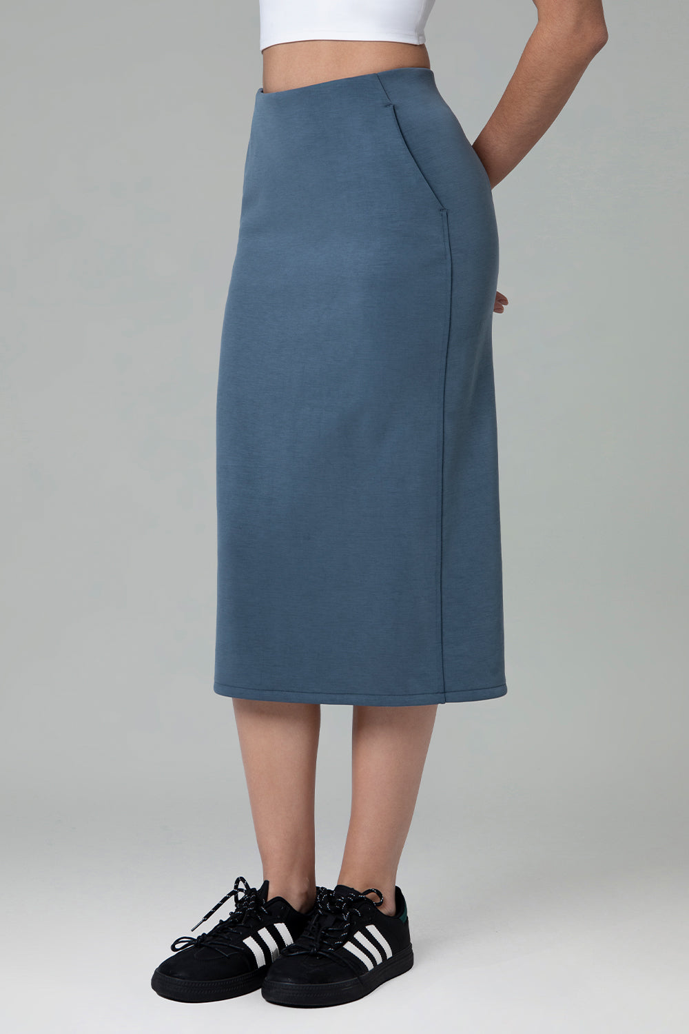 Modal Streamline Midi Skirts w/Pockets