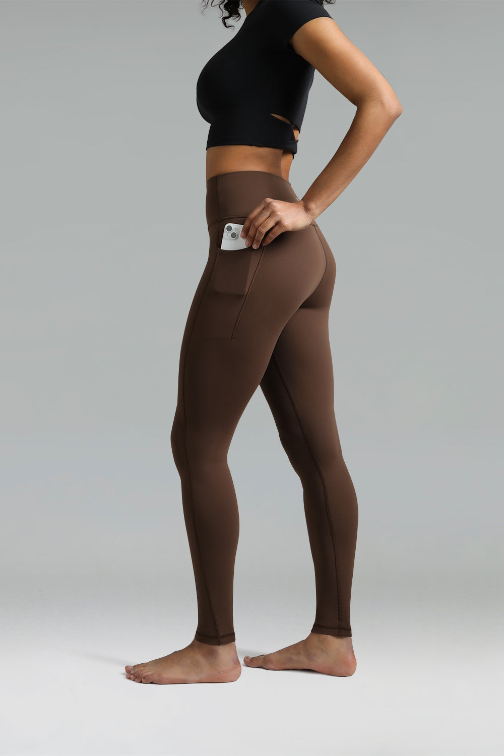 Dreamlux High Waisted No Front Seam Workout Full Length Leggings 28 w/Pockets