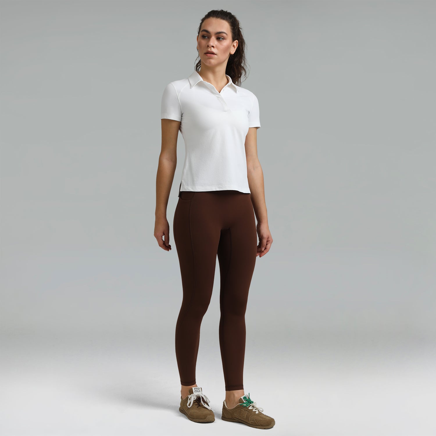 Dreamlux High Waisted No Front Seam Workout Full Length Leggings 28 w/Pockets