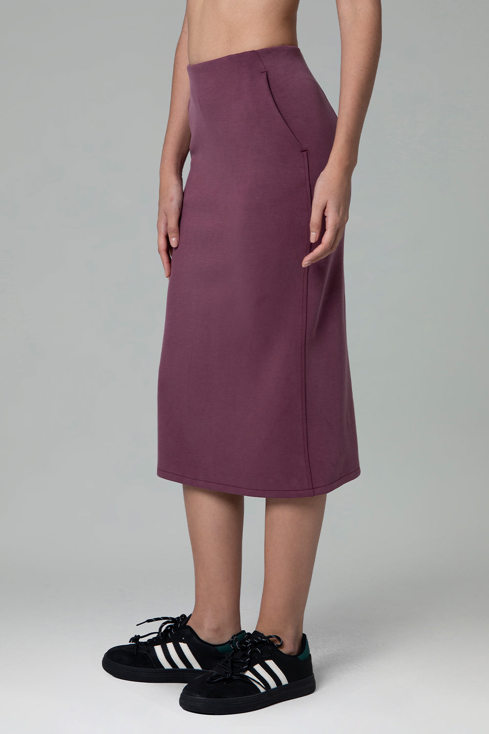 Modal Streamline Midi Skirts w/Pockets