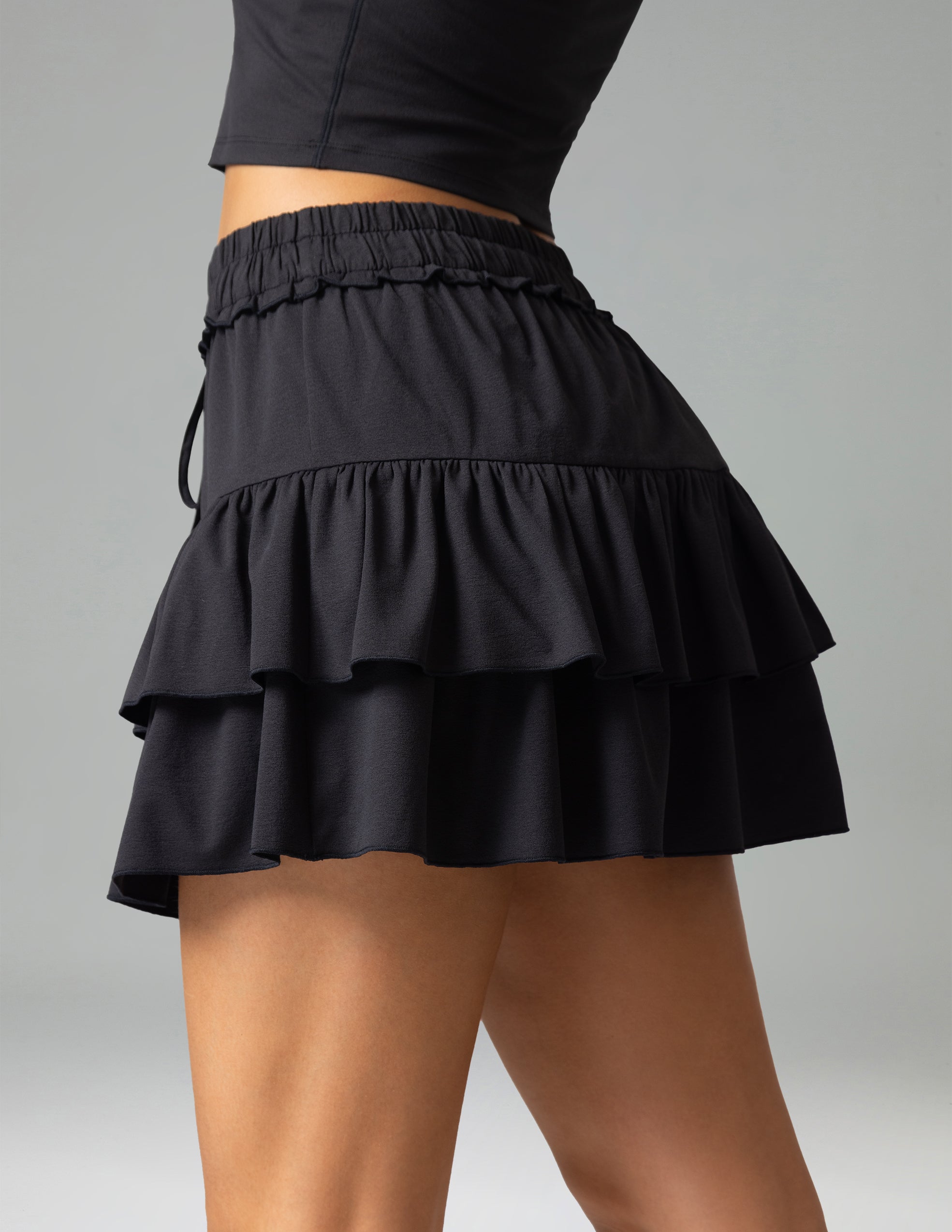 Sorona 3-Layer Ruffle Skirt with Built-In Anti-Exposure Shorts