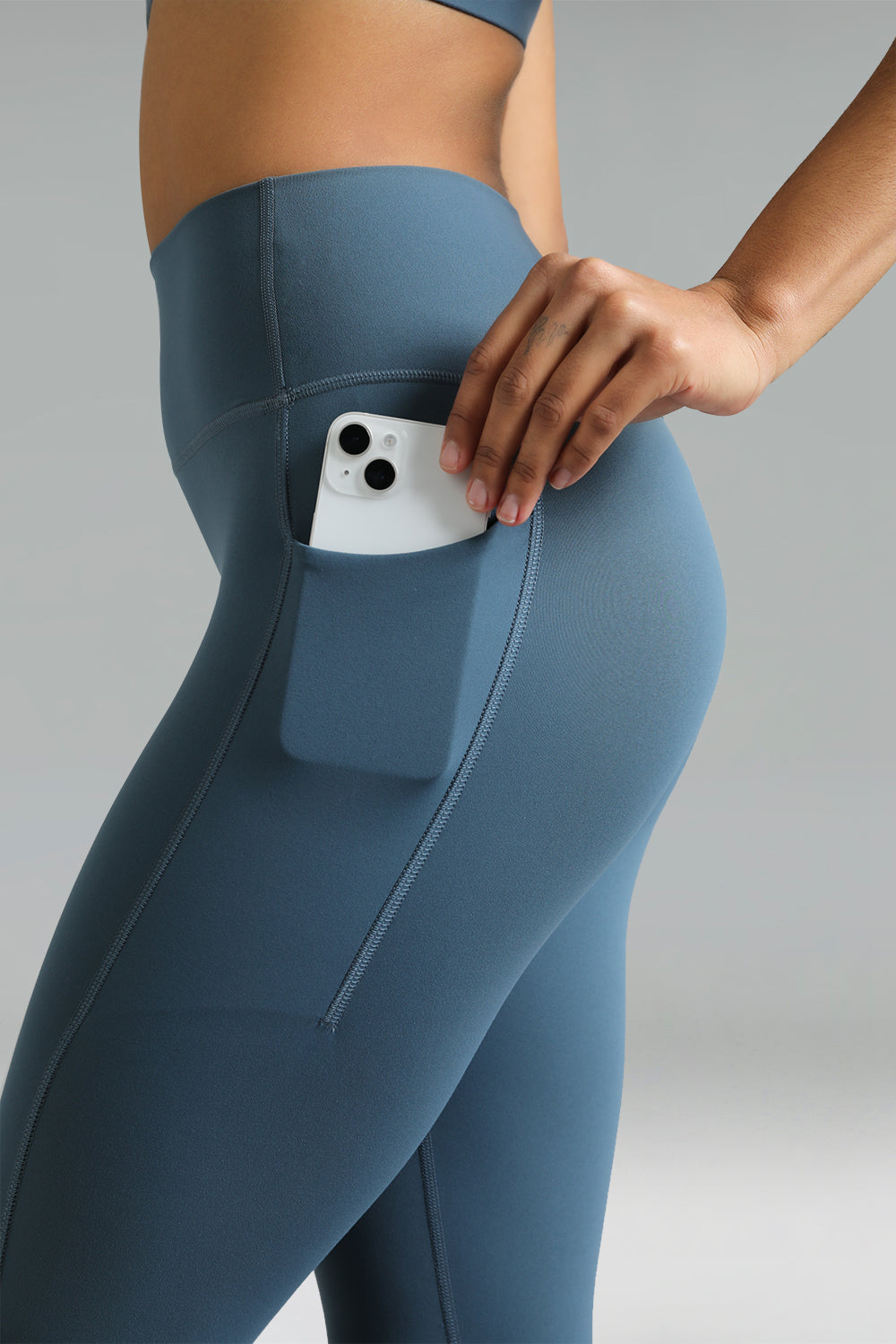 Dreamlux High Waisted No Front Seam Workout Full Length Leggings 28 w/Pockets