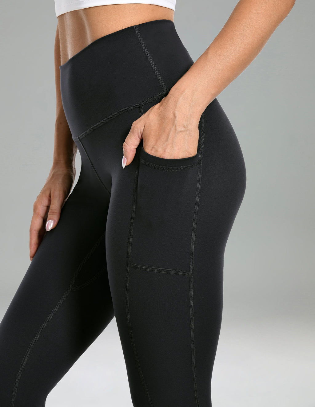 Essential No-Roll High Waisted Sports Leggings 25 w/Pockets