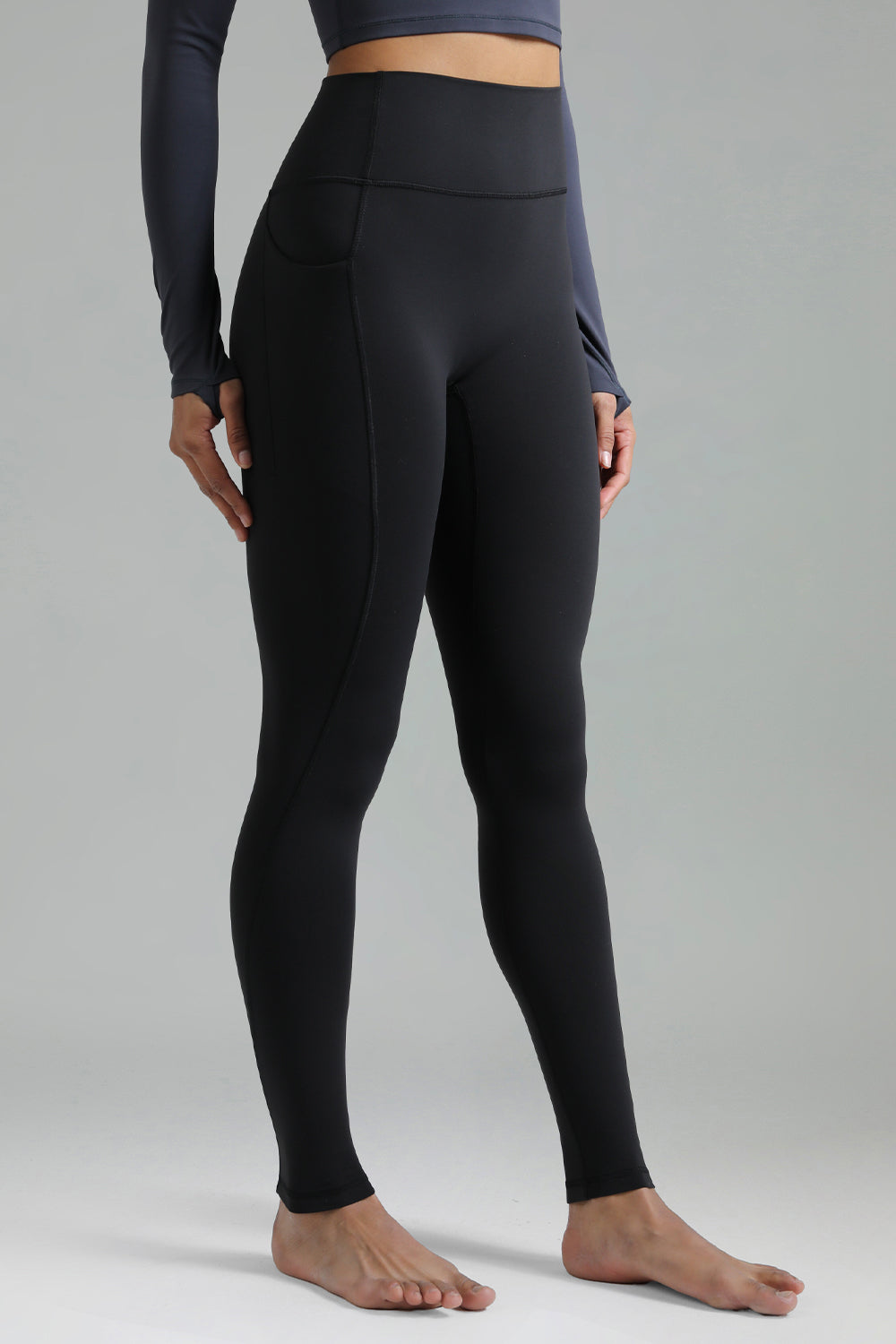 Dreamlux High Waisted No Front Seam Workout Full Length Leggings 28 w/Pockets