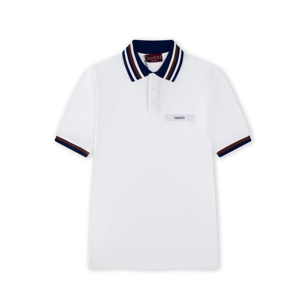 Lapel cotton polo shirt