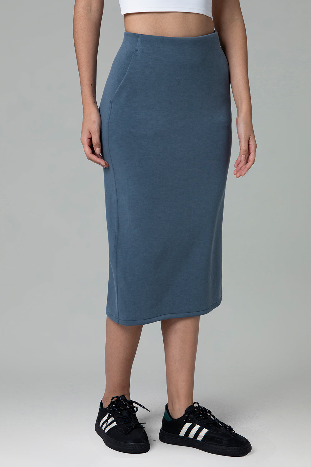 Modal Streamline Midi Skirts w/Pockets