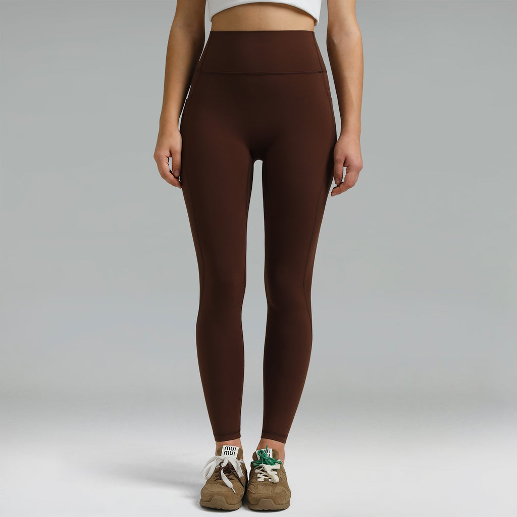 Dreamlux High Waisted No Front Seam Workout Full Length Leggings 28 w/Pockets