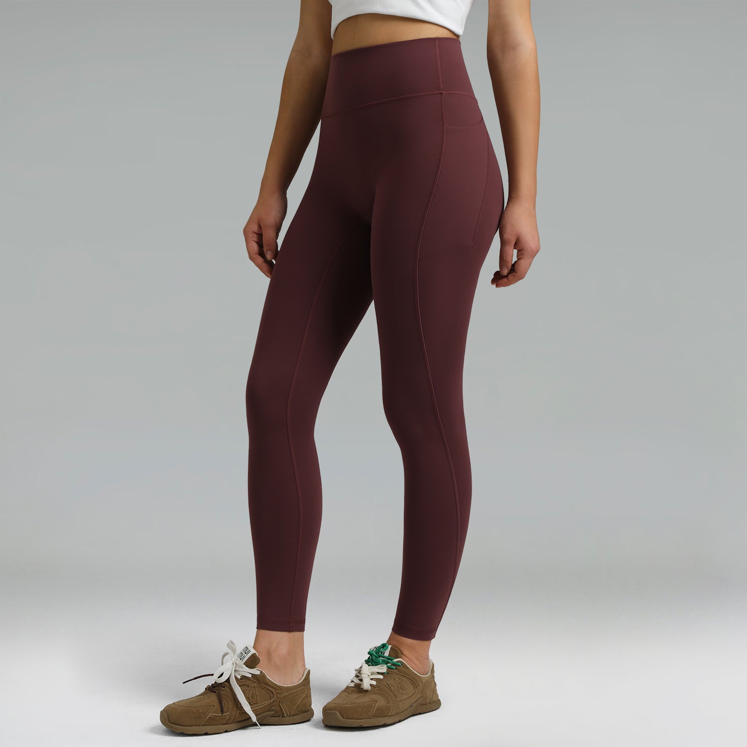 Dreamlux High Waisted No Front Seam Workout Full Length Leggings 28 w/Pockets