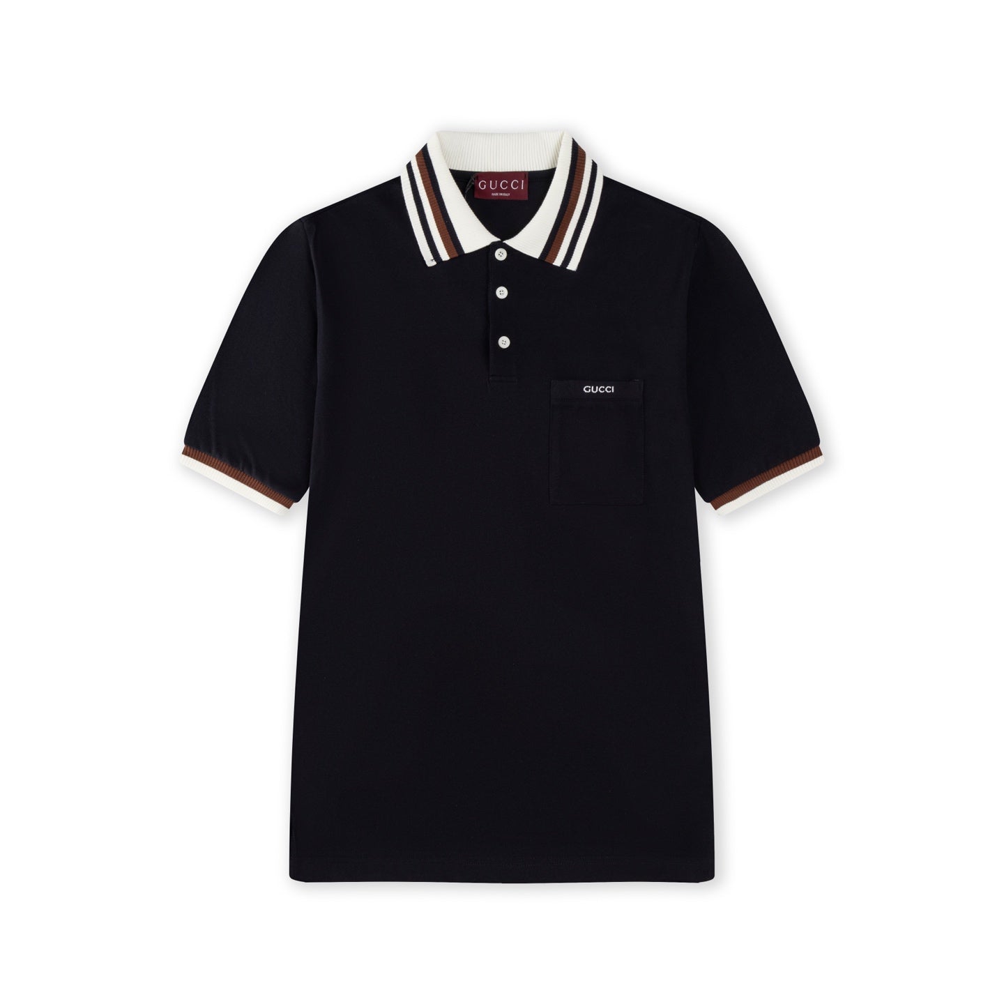 Lapel cotton polo shirt