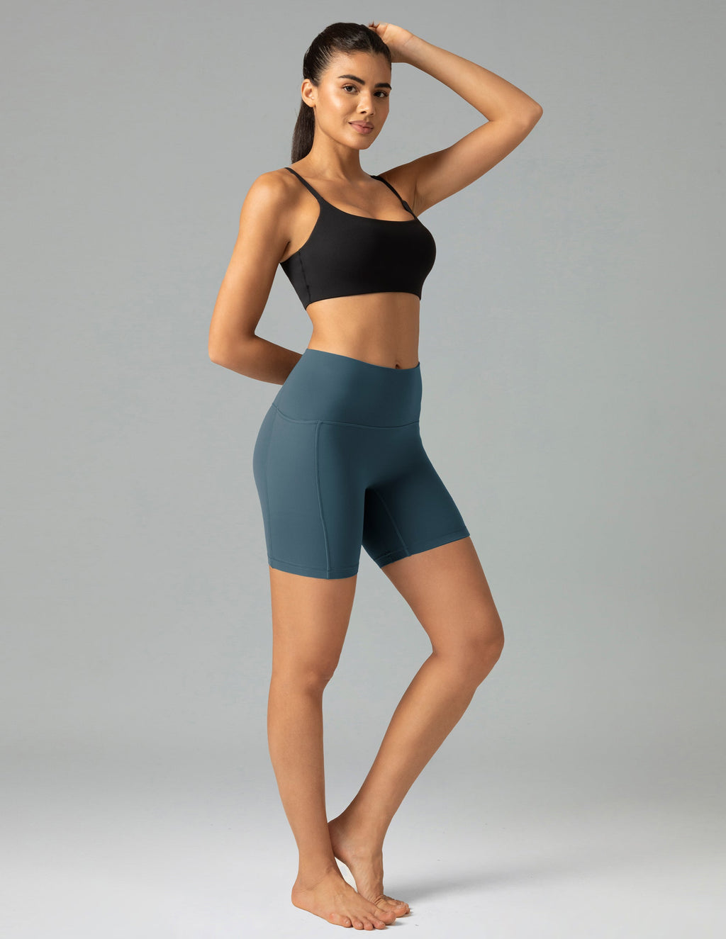 Dreamlux High Waisted No Front Seam 6 Legging Shorts w/Pockets