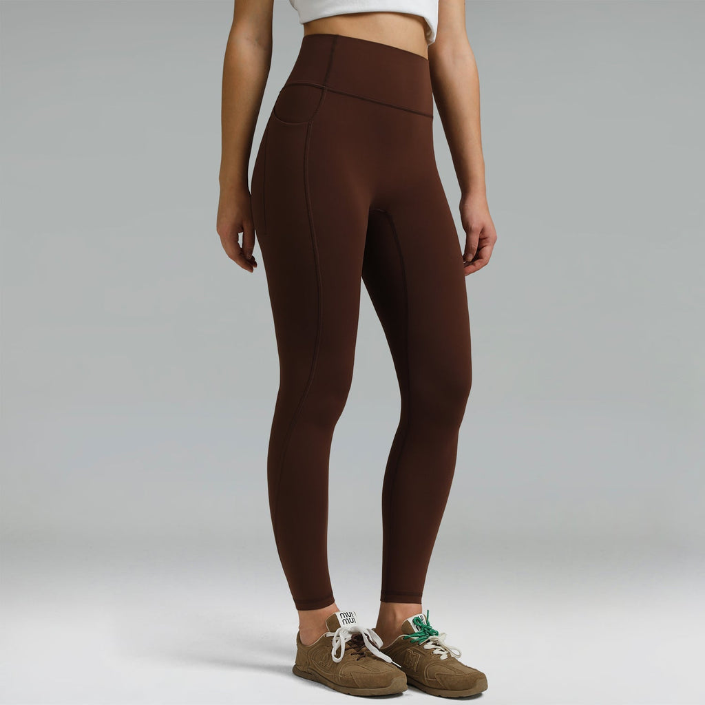 Dreamlux High Waisted No Front Seam Workout Full Length Leggings 28 w/Pockets