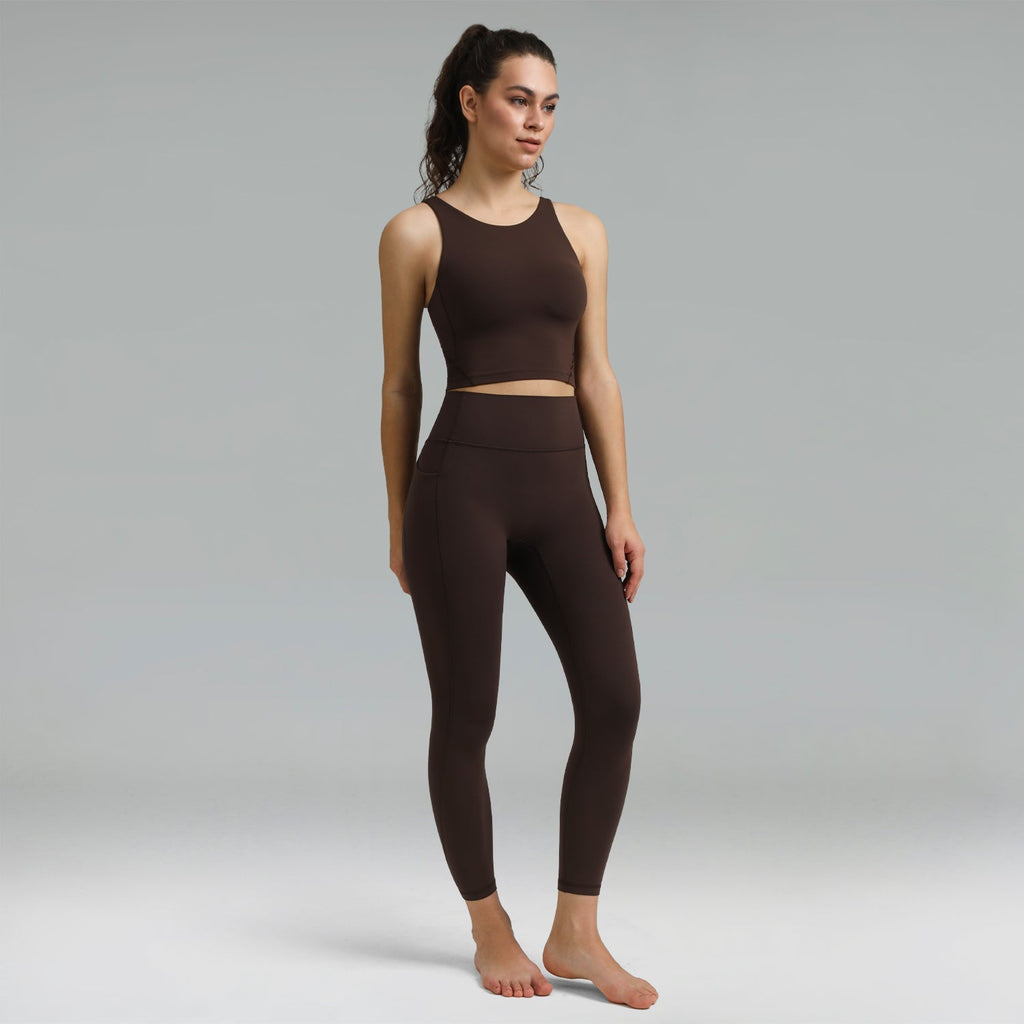 Dreamlux High Waisted No Front Seam Workout 7/8 Leggings w/Pockets