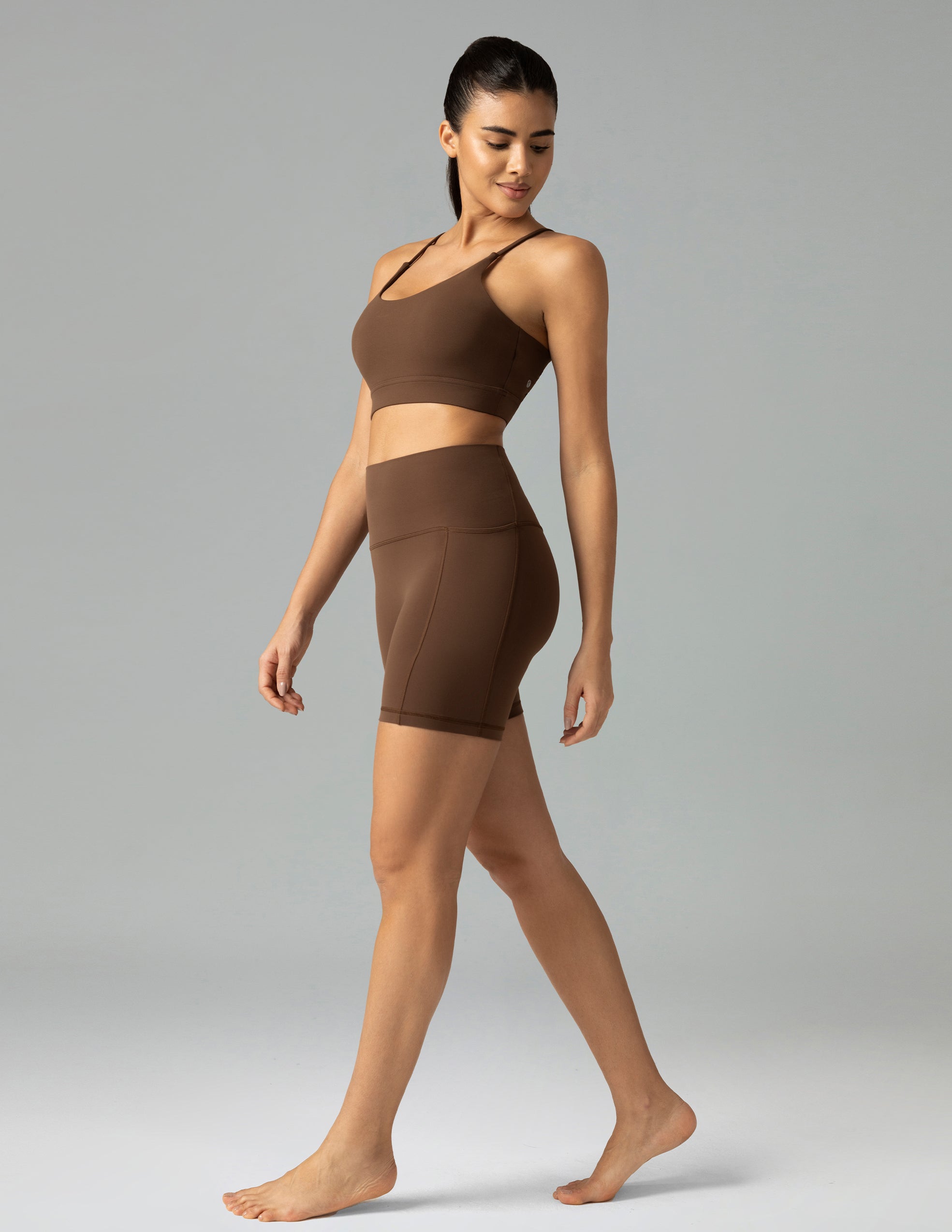 Dreamlux High Waisted No Front Seam 6 Legging Shorts w/Pockets