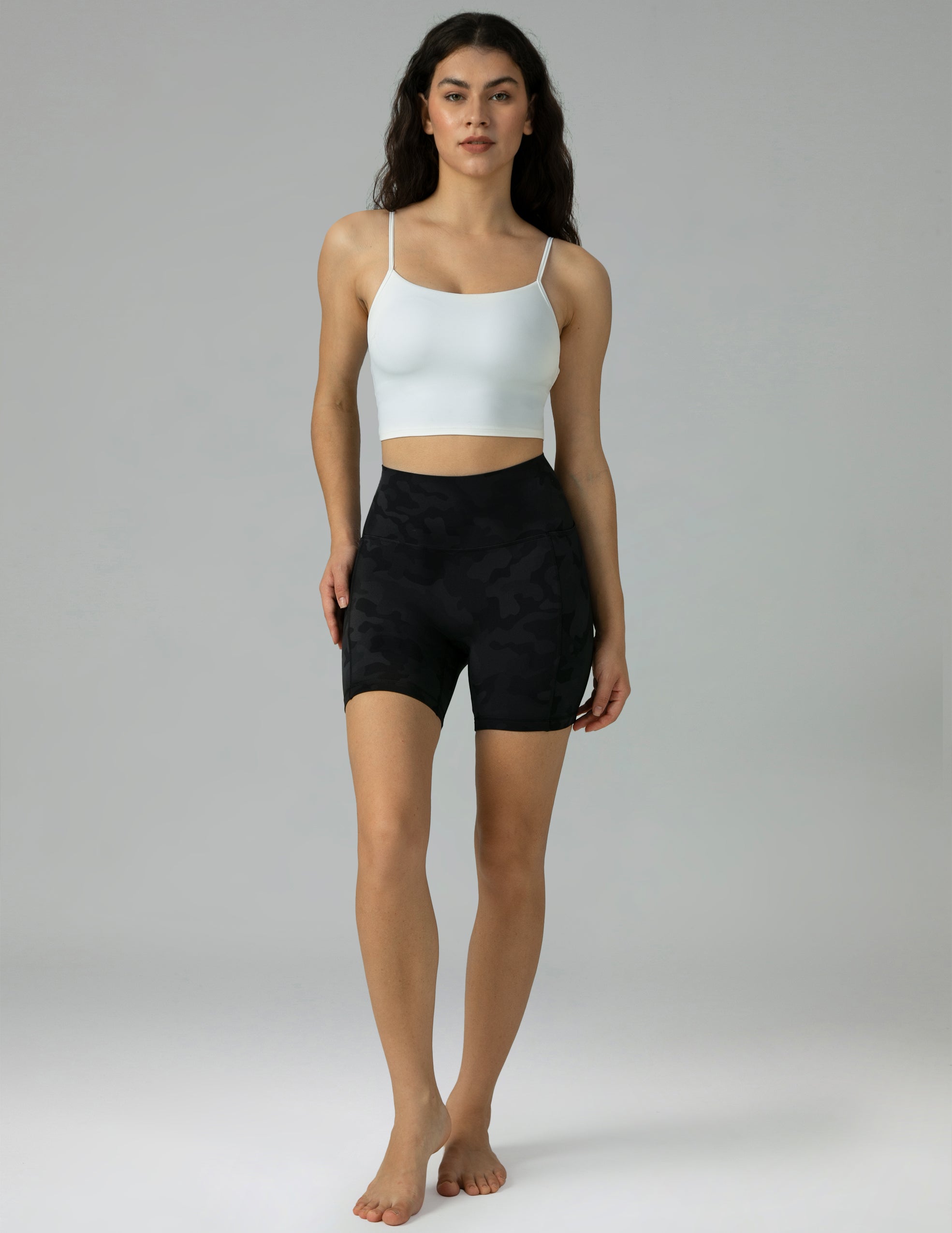 Dreamlux High Waisted No Front Seam 6 Legging Shorts w/Pockets