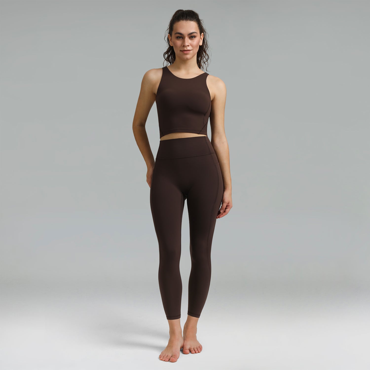 Dreamlux High Waisted No Front Seam Workout 7/8 Leggings w/Pockets