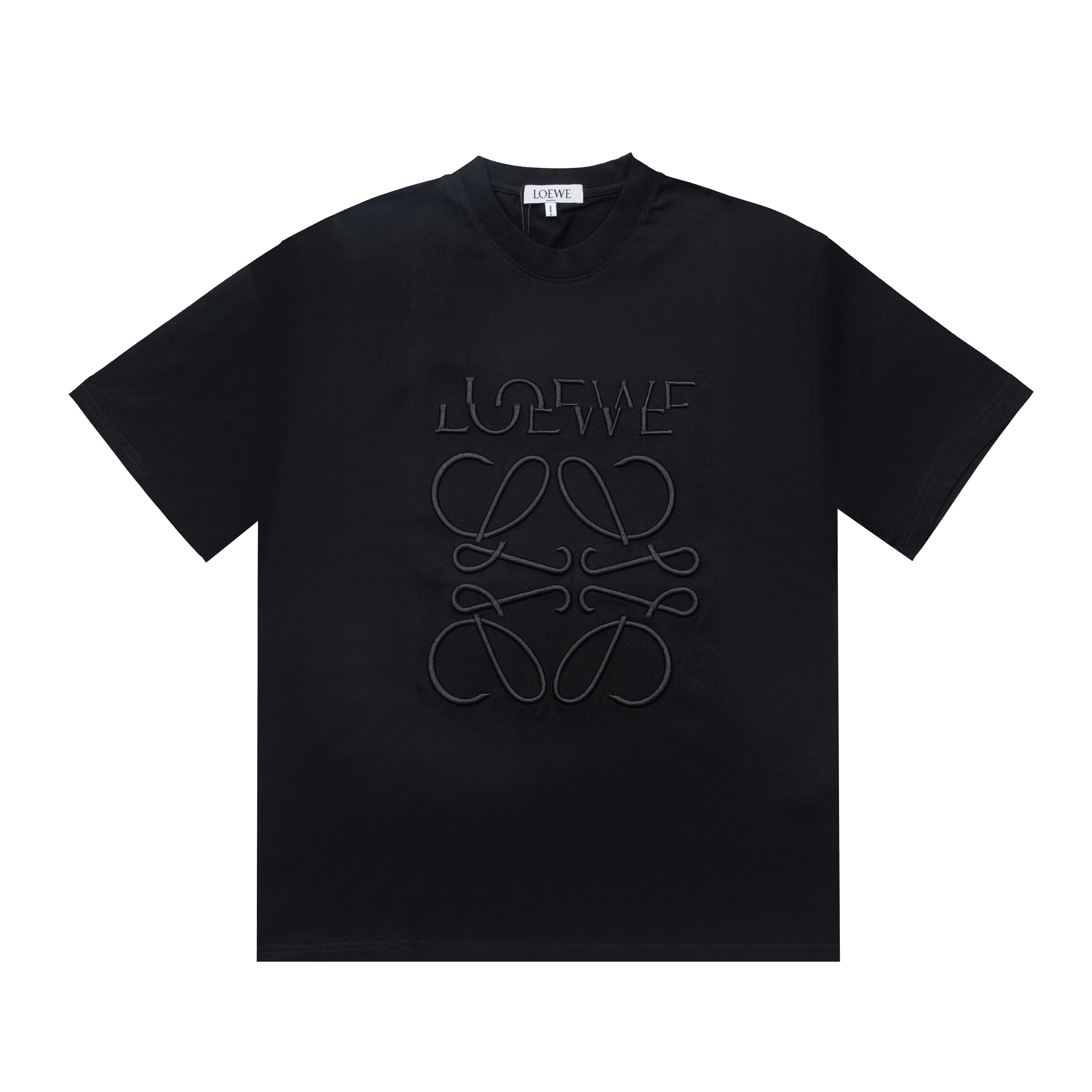 Fashion embroidered round neck cotton T-shirt