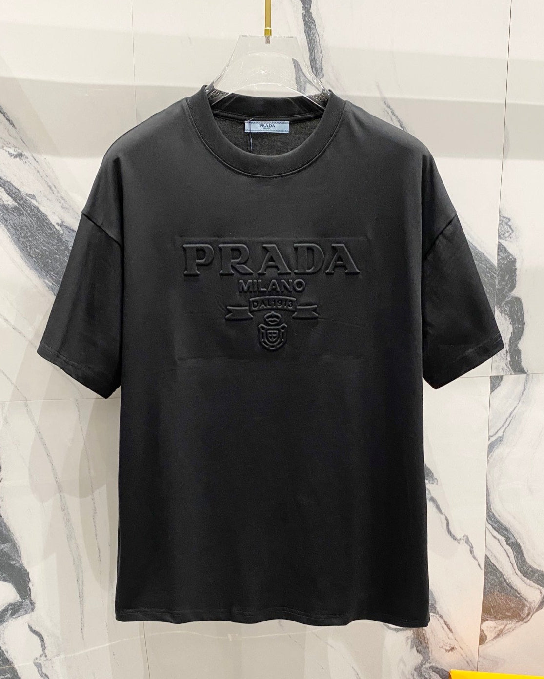 3D cotton crew neck T-shirt