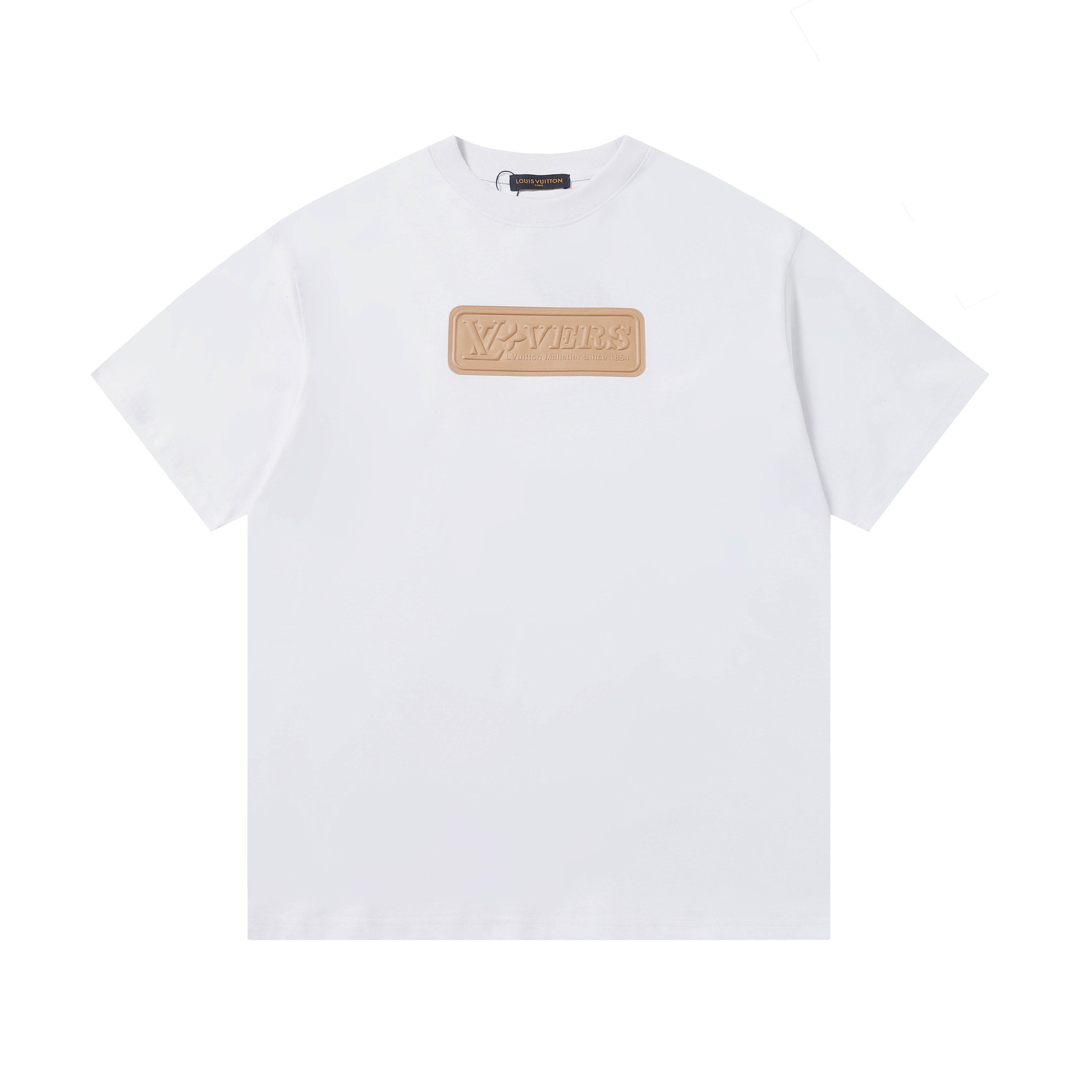 LEATHER EMBOSSED COTTON T-SHIRT