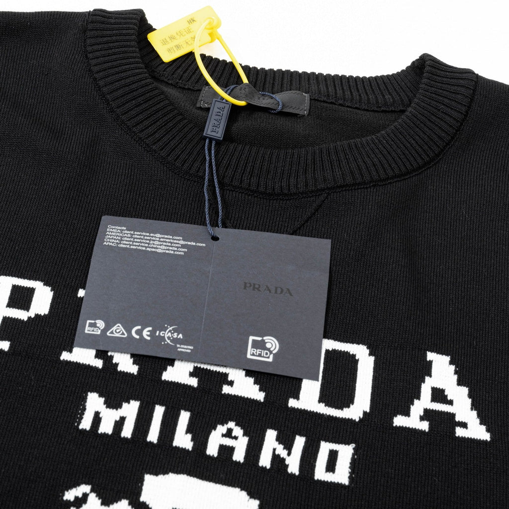 Knitted crew neck cotton T-shirt