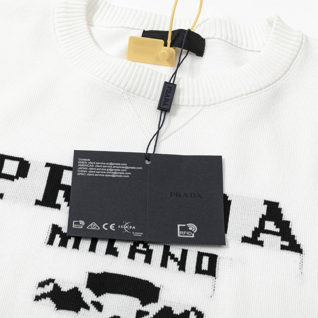 Knitted crew neck cotton T-shirt