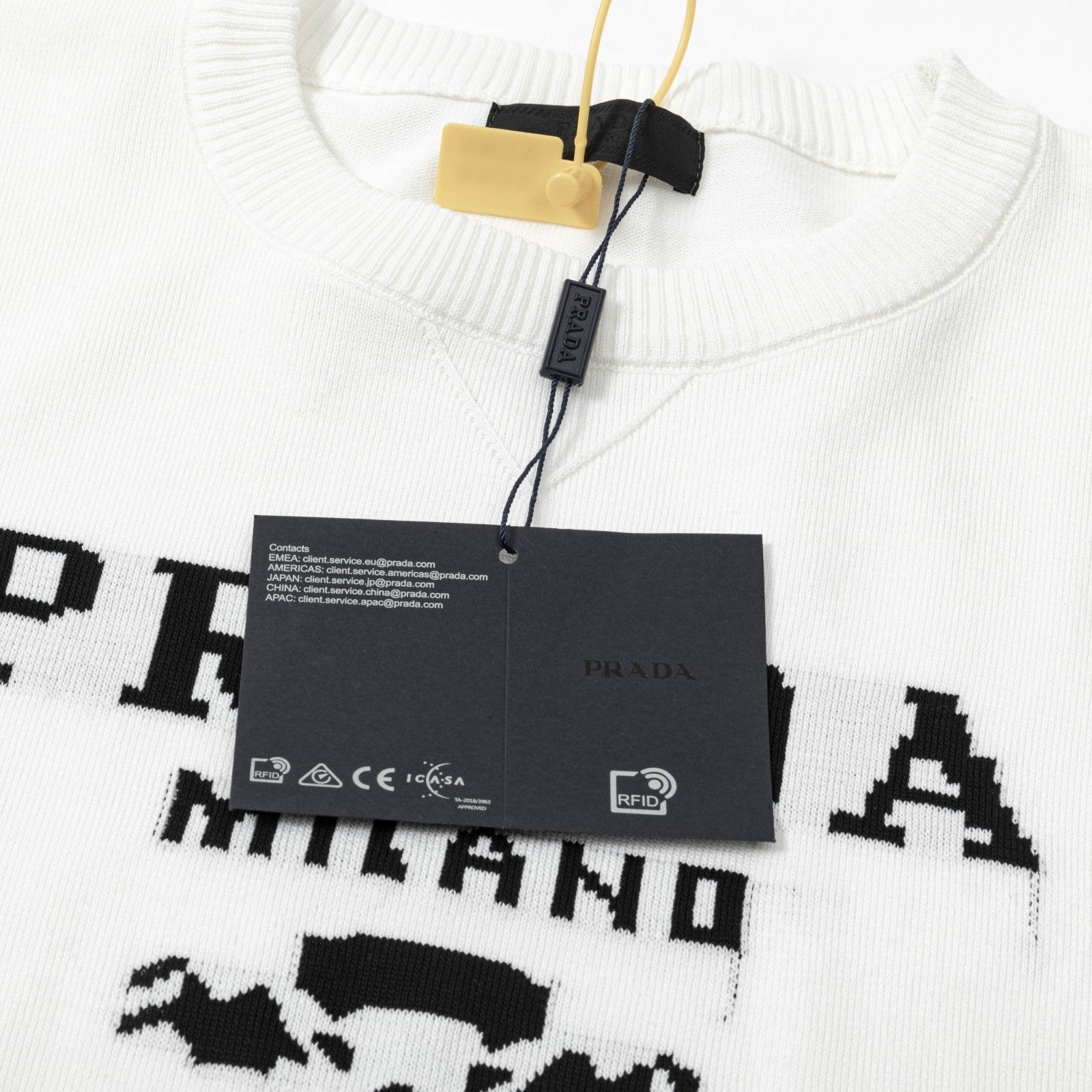 Knitted crew neck cotton T-shirt