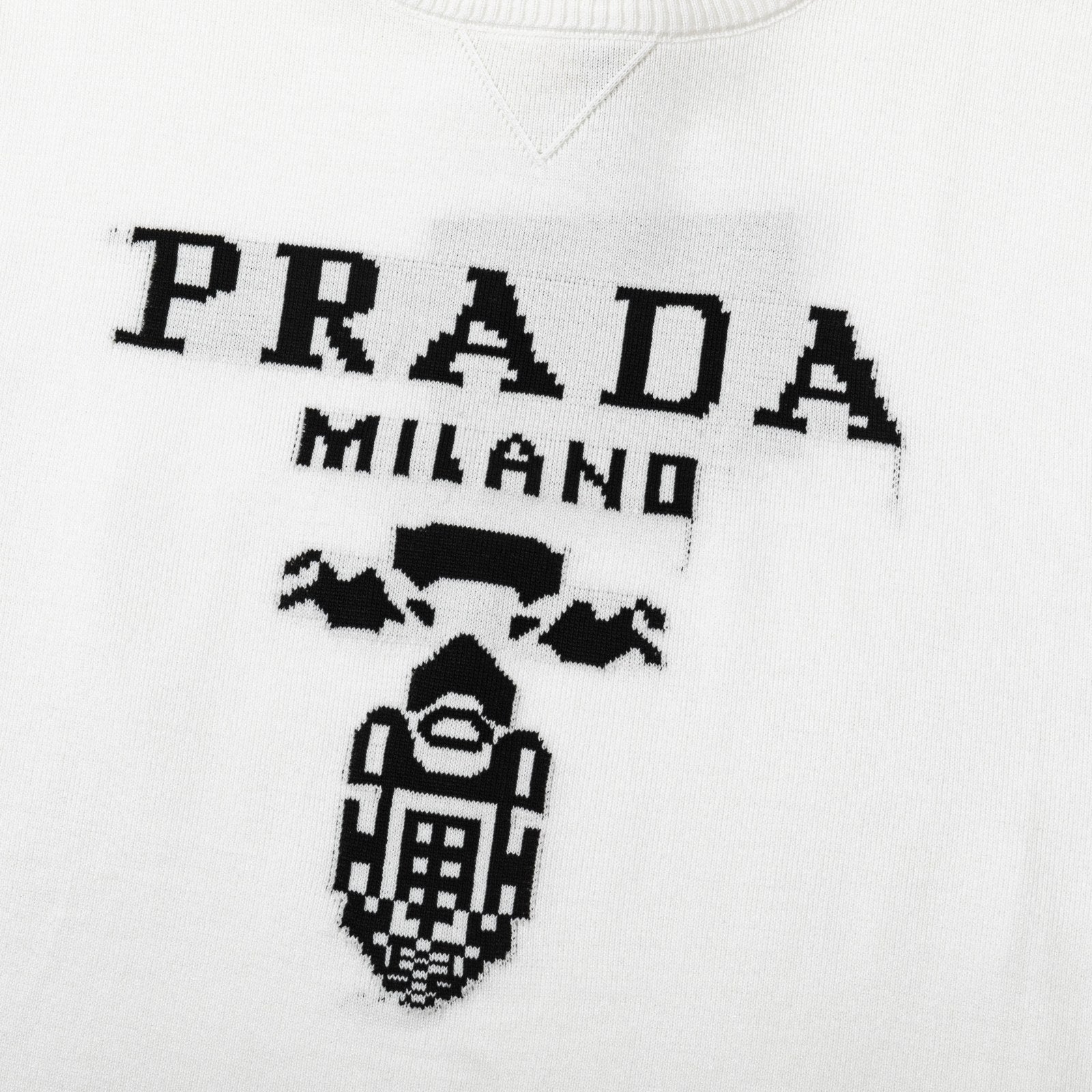 Knitted crew neck cotton T-shirt