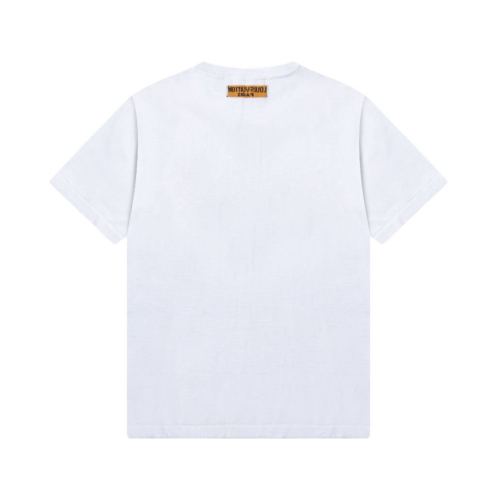 Knitted jacquard collar cotton T-shirt