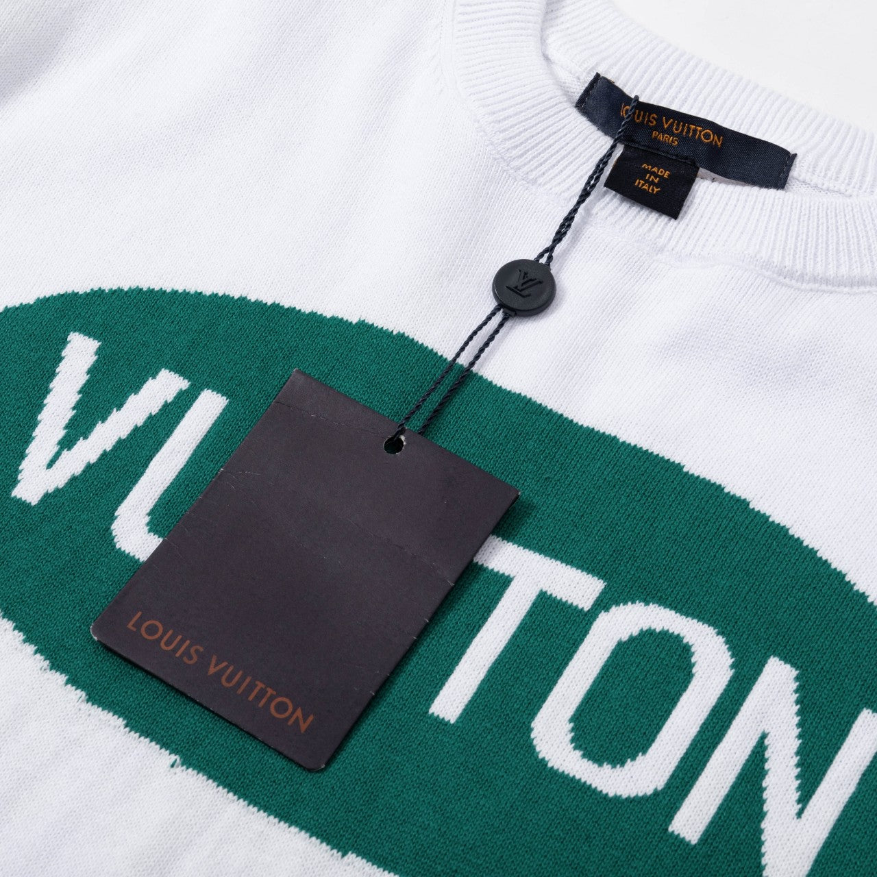 Knitted jacquard collar cotton T-shirt