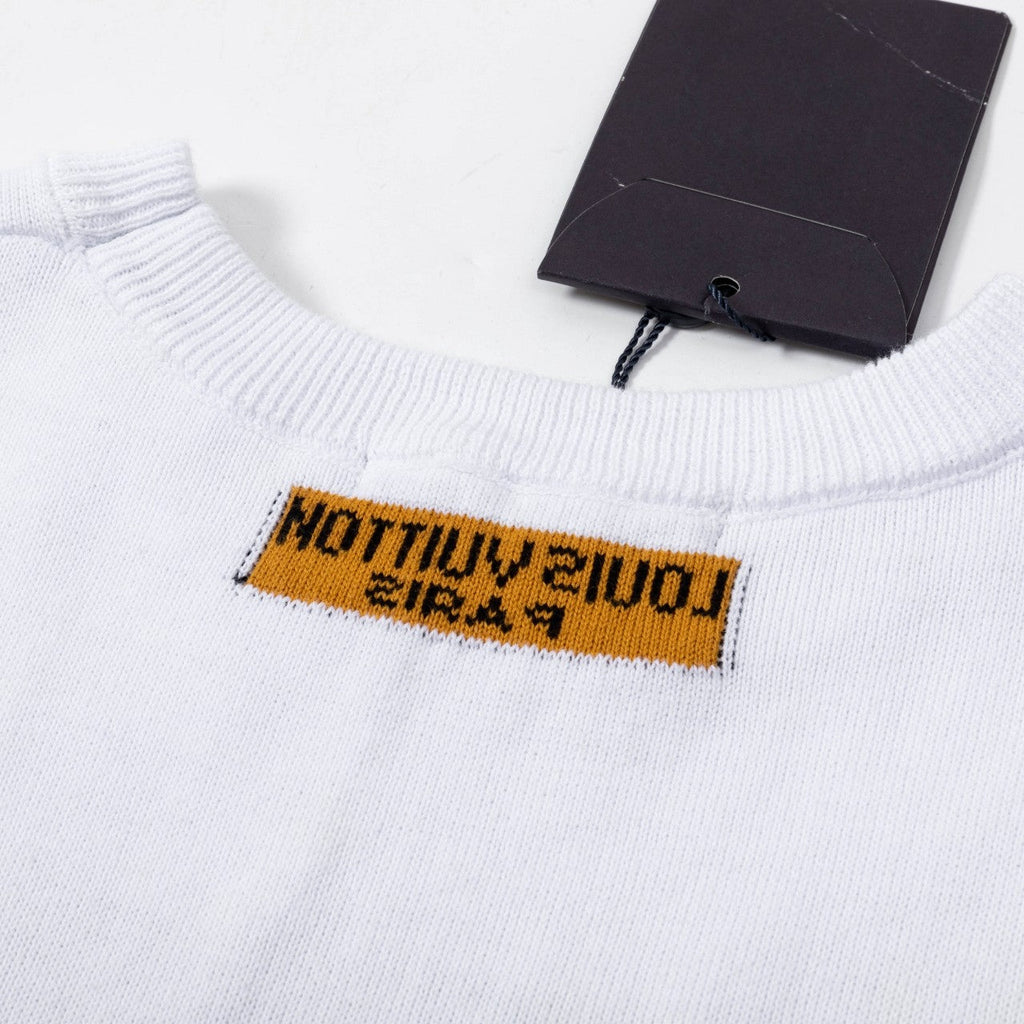 Knitted jacquard collar cotton T-shirt