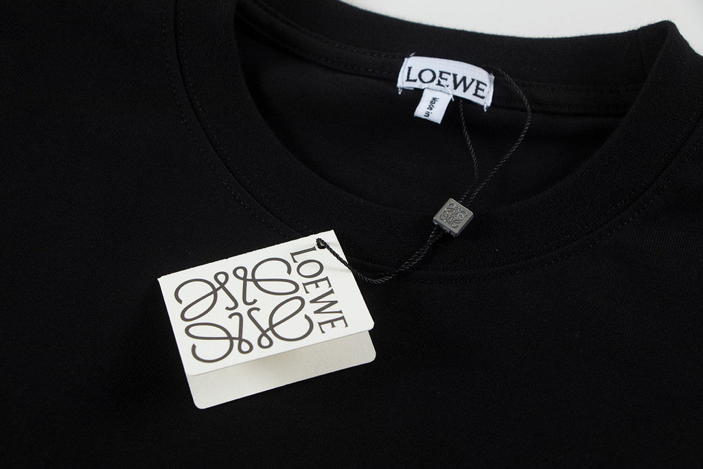 Embroidered crew neck cotton T-shirt