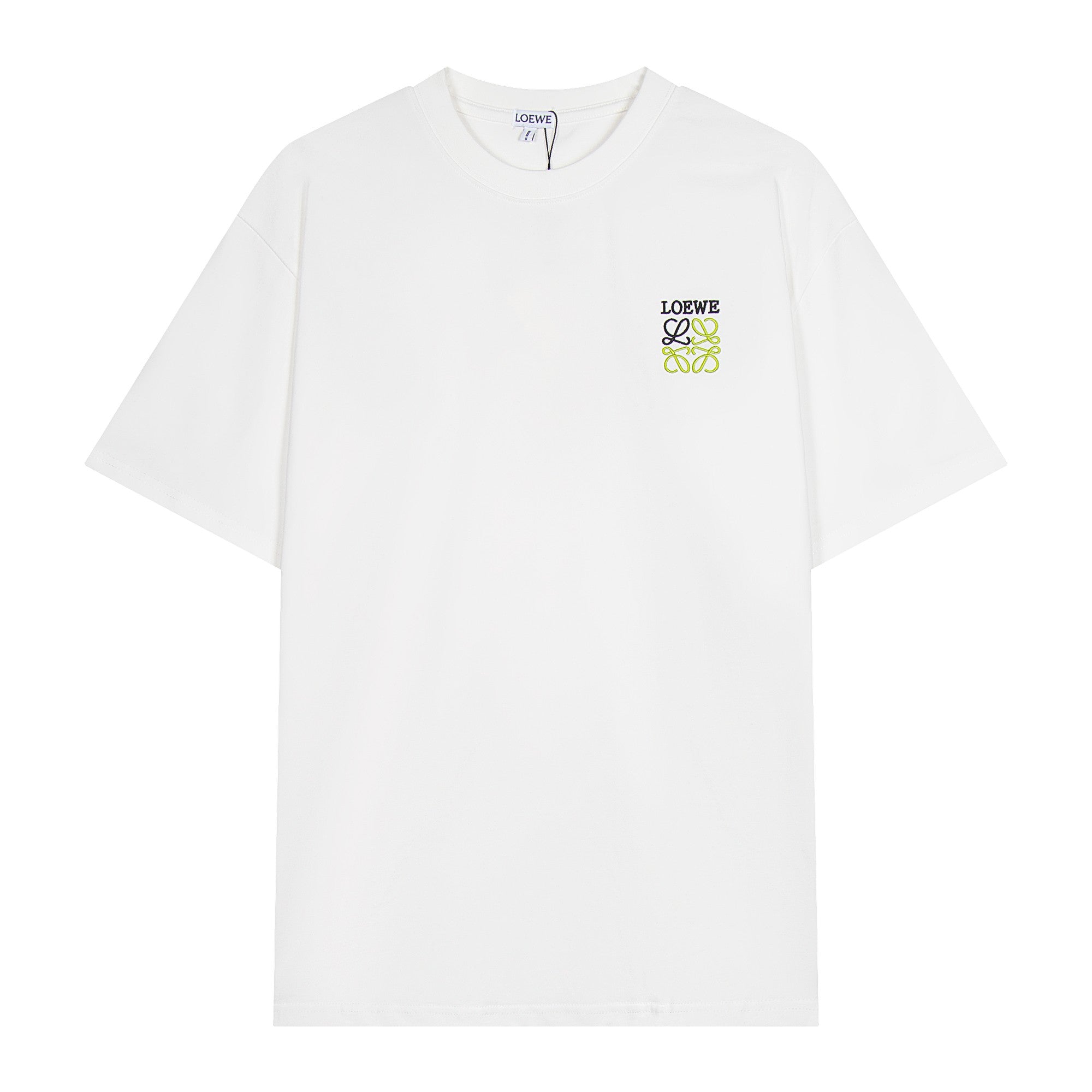 Embroidered crew neck cotton T-shirt