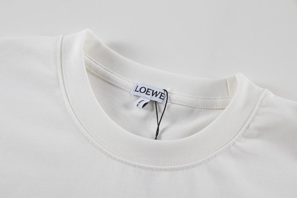 Embroidered crew neck cotton T-shirt