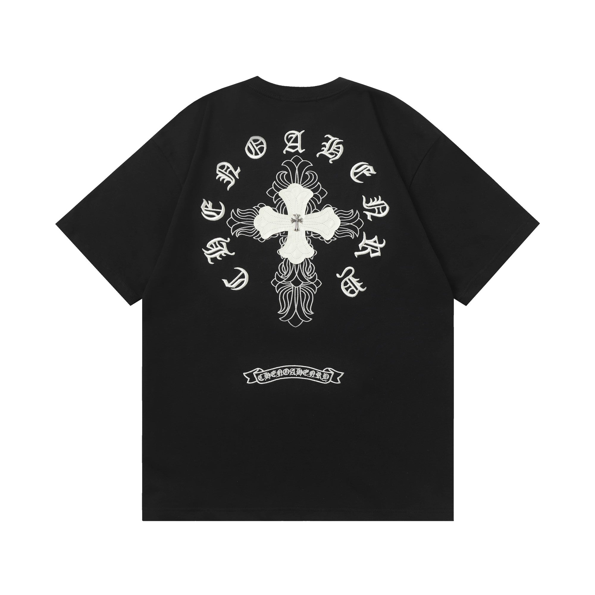 Double-sided embroidered patch T-shirt