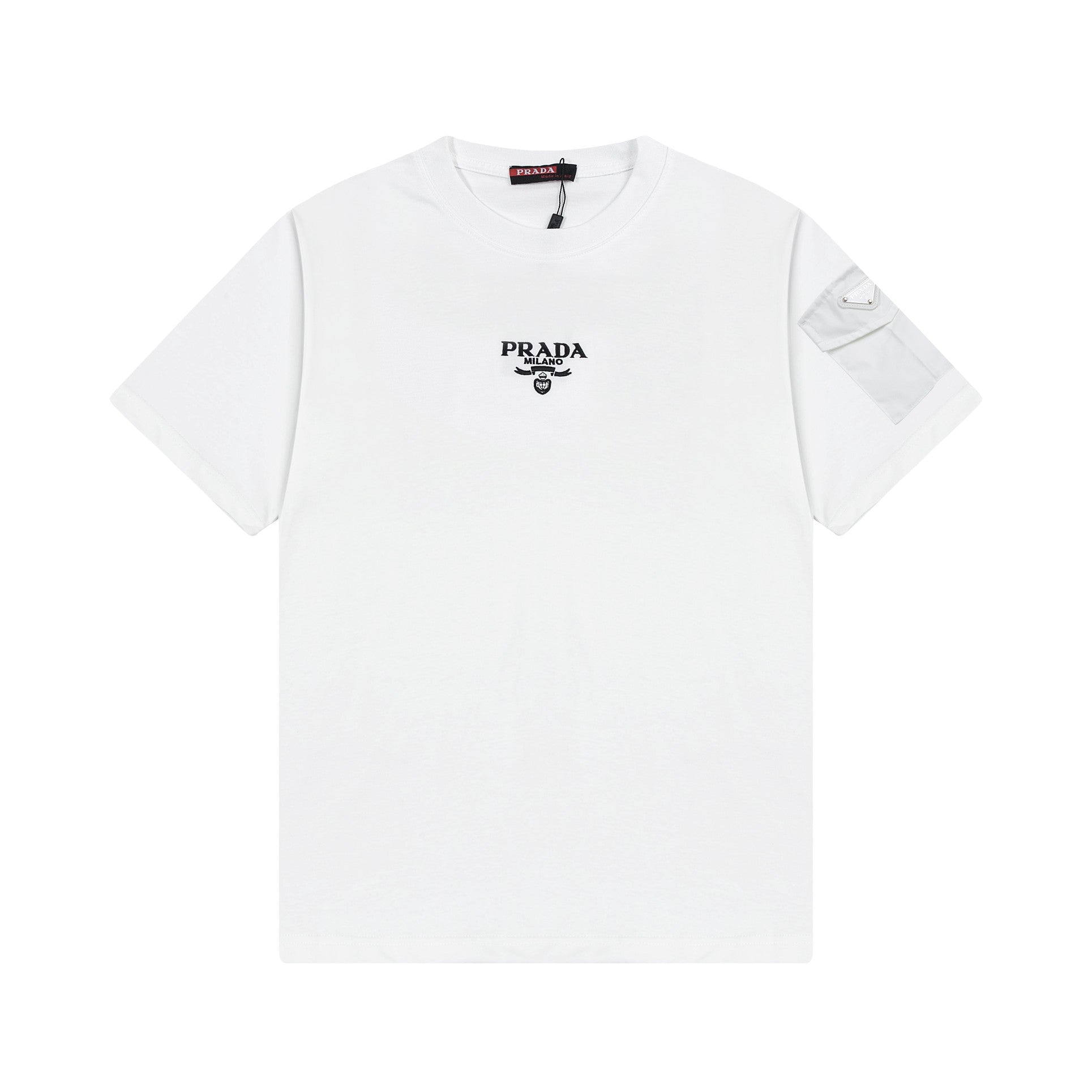 Embroidered crew neck cotton T-shirt