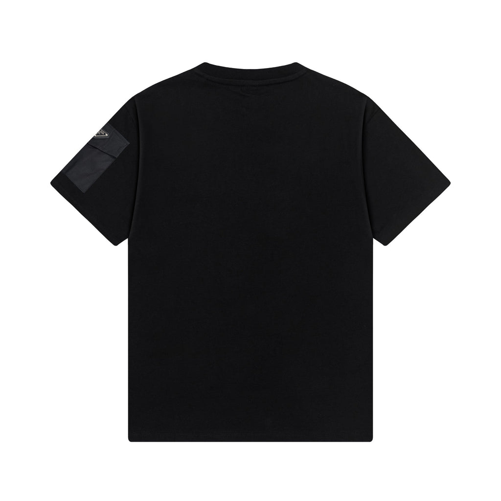 Embroidered crew neck cotton T-shirt