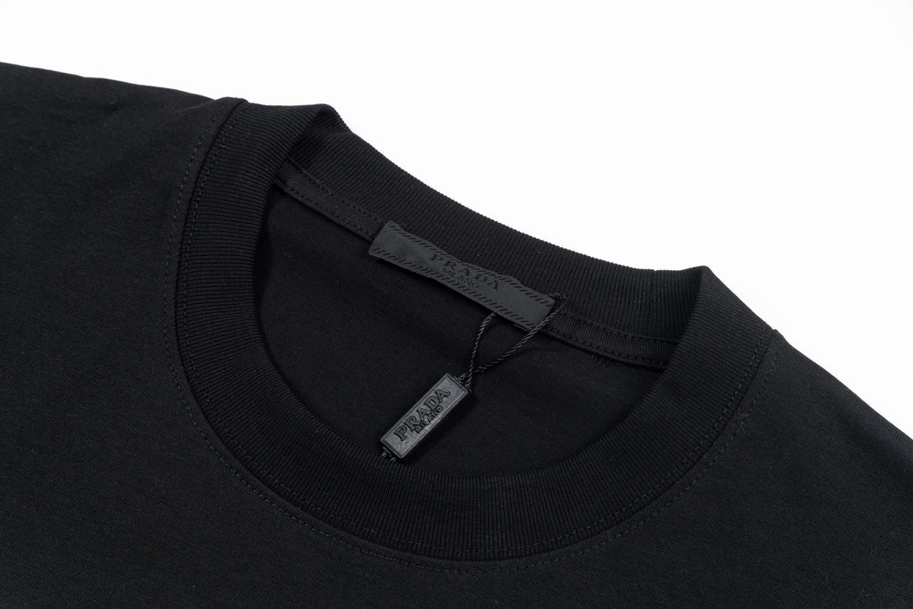 Embroidered crew neck cotton T-shirt