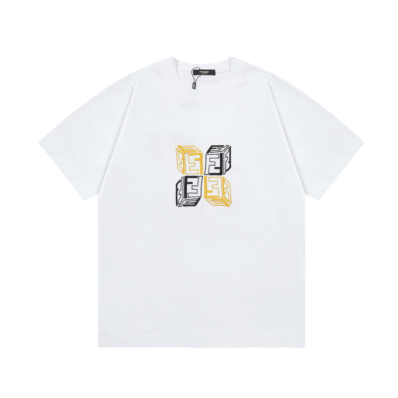 Simple embroidered cotton T-shirt