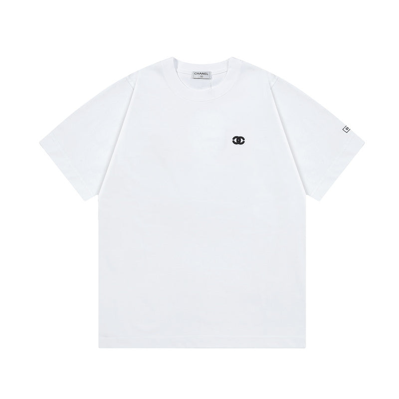 Simple embroidered cotton T-shirt