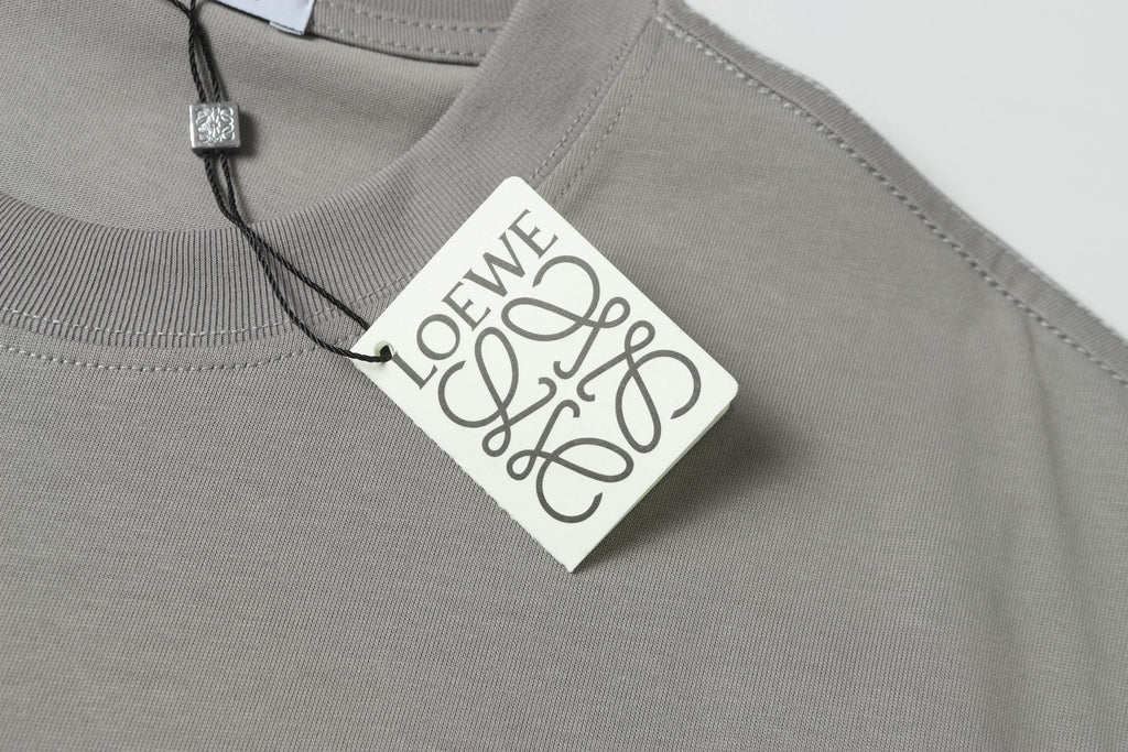 Embroidered crew neck cotton T-shirt