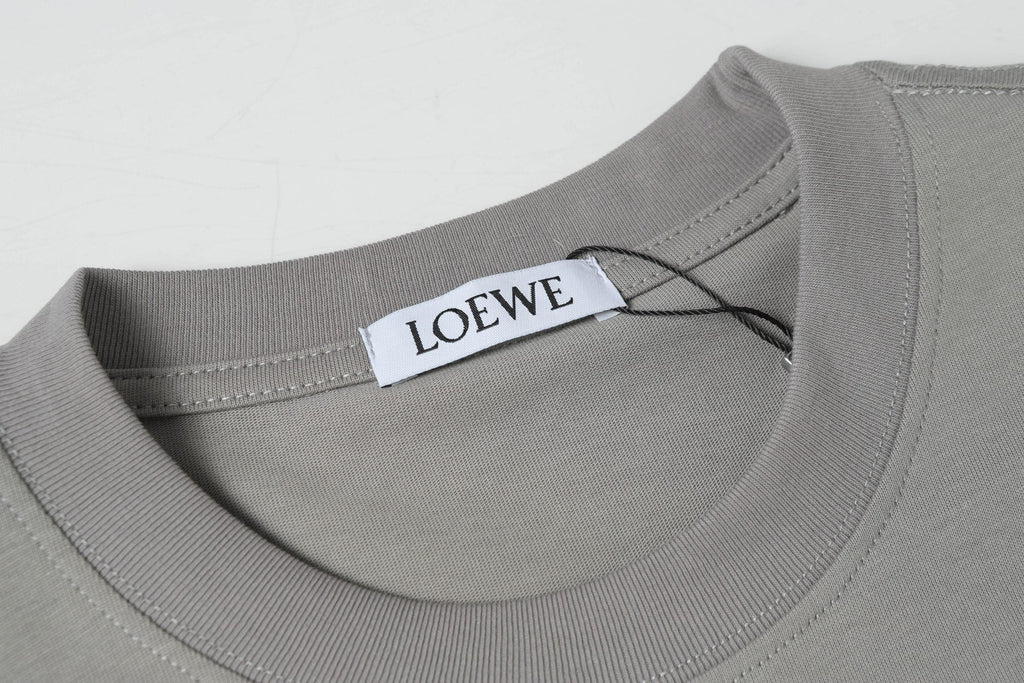 Embroidered crew neck cotton T-shirt